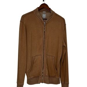 Gap Sweats Men's Jacket Medium Full Front Zip Long Sleeve Brown